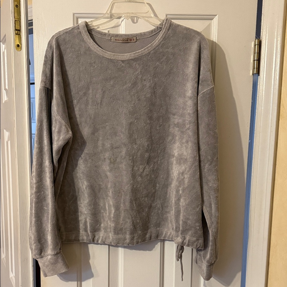 Wearables velour  athletic sweatshirt.